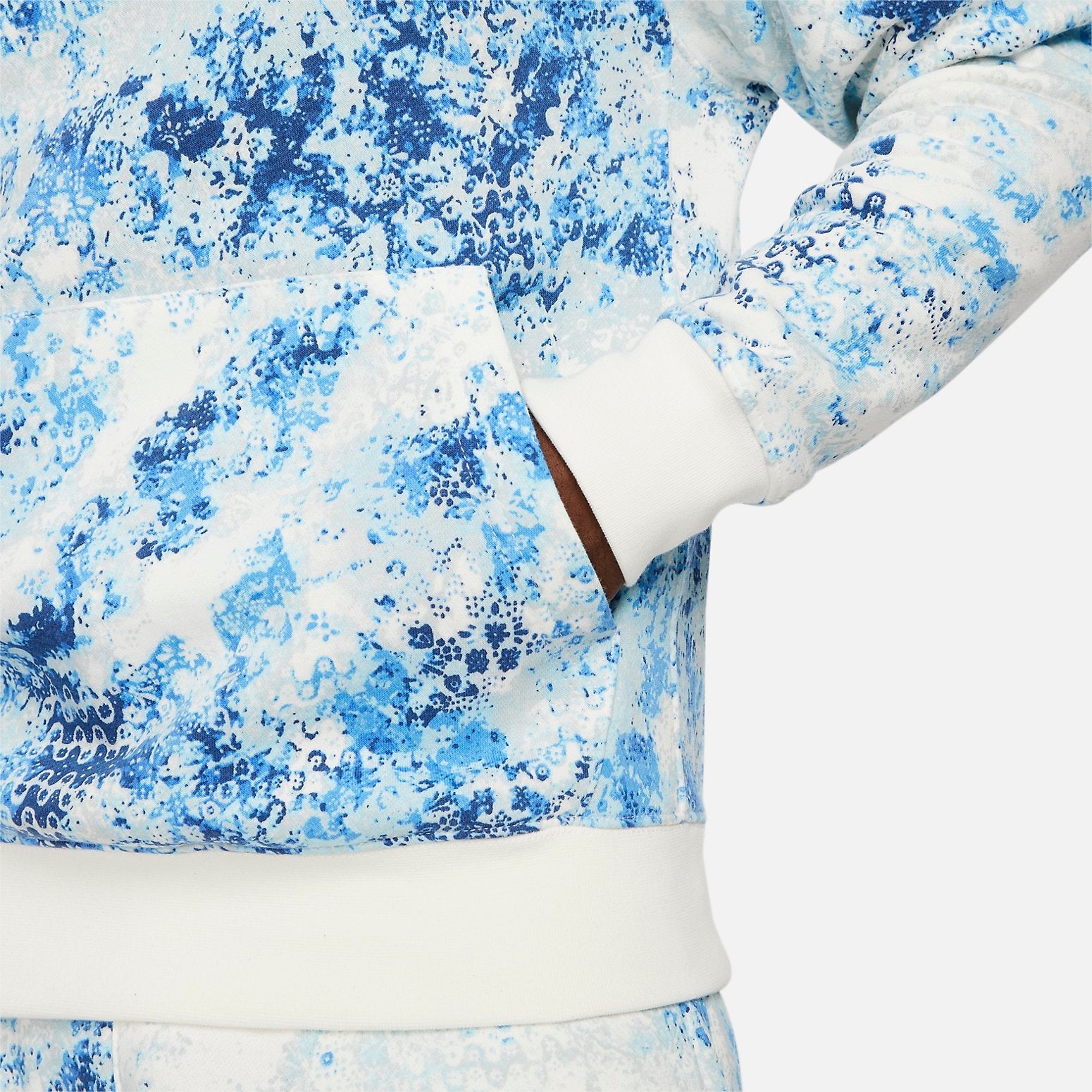 Nike Club Fleece Pullover Hoodie 'White Blue' DZ3065-133