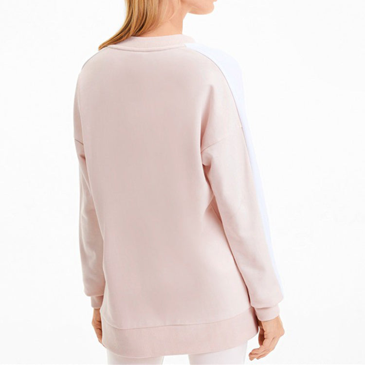 (WMNS) PUMA Casual Sports Colorblock Round Neck Pullover Pink Red 595932-17