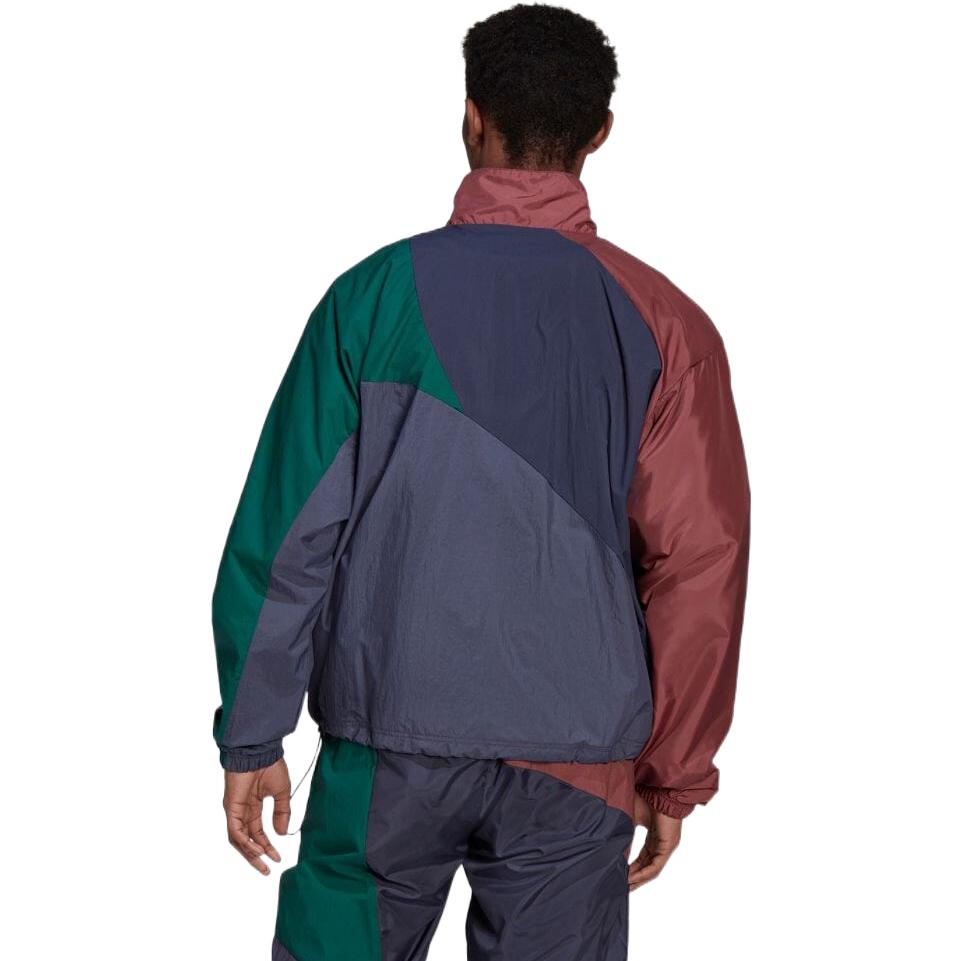 Men's adidas originals Brand Logo Colorblock Sports Jacket Autumn Navy Blue HC4499
