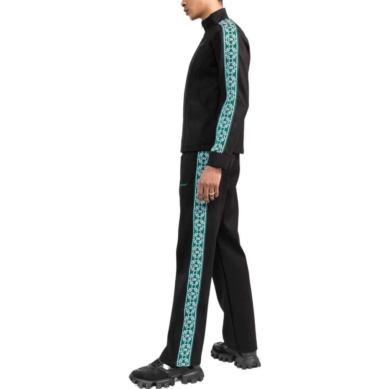Men's Off-White SS22 Series Bright Sports Zipper Black Jacket OMBD014T22FAB0011055