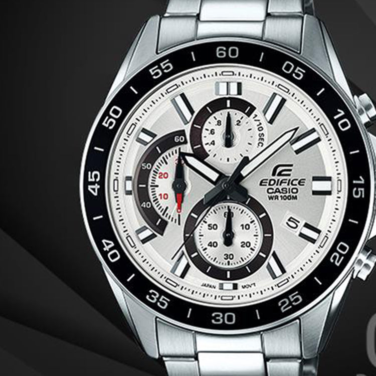 CASIO EDIFICESeries Men'ses Mens Silver Analog EFV-550D-7AV