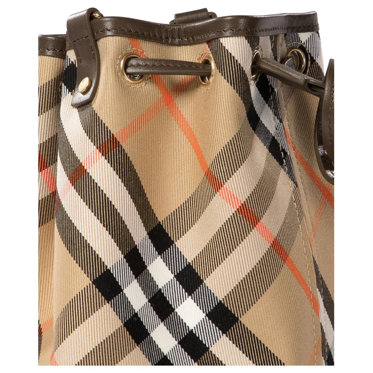 (WMNS) Burberry 25 Checked Drawstring Bucket Bag 'Beige' 8093804