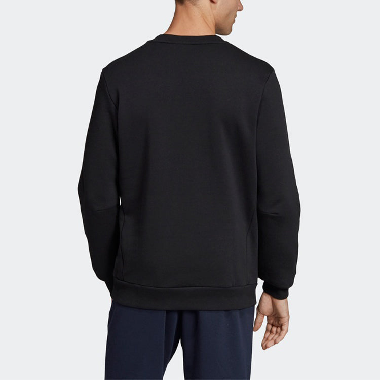adidas Fleece Lined Stay Warm Athleisure Casual Sports Pullover Round Neck Black EB5265