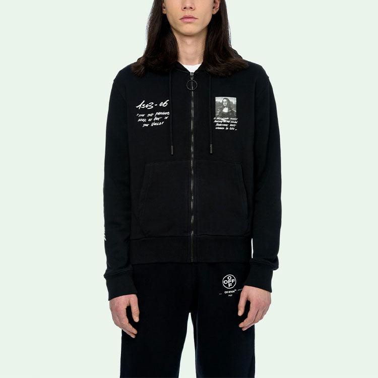 Off-White SS19 Zipper Mens Logo Mona Lisa Sweater OMBE001S190030051020