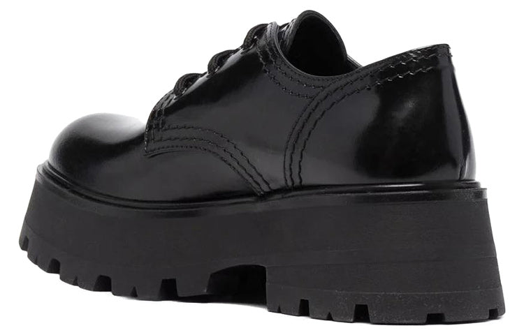 (WMNS) Alexander McQueen Wander Lace-Up Loafers 'Black' 700079WIC611000