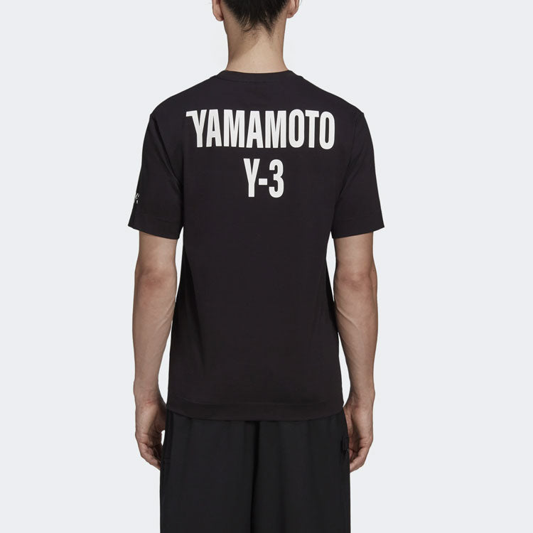 Y-3 Back Printing Casual Short Sleeve Unisex Black GK4362