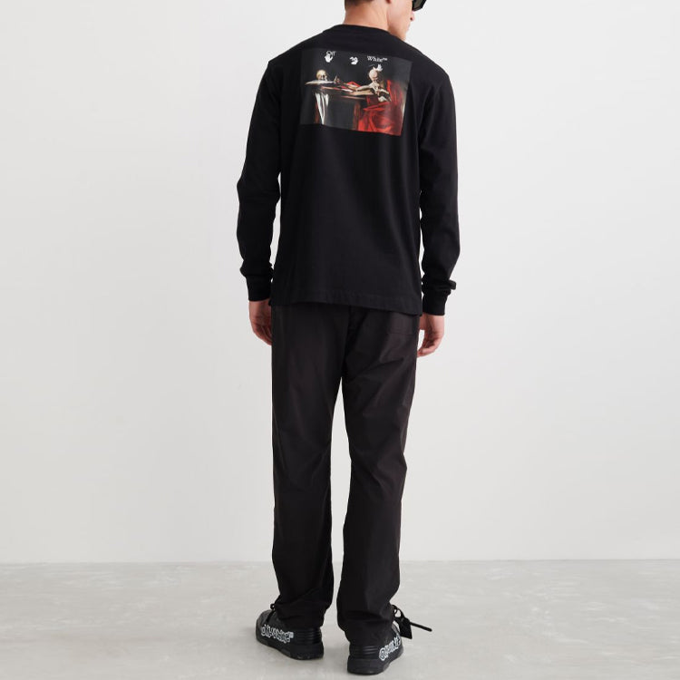 Men's Off-White SS22 Caravaggio Painting Round Neck Black OMAB064C99JER0051001