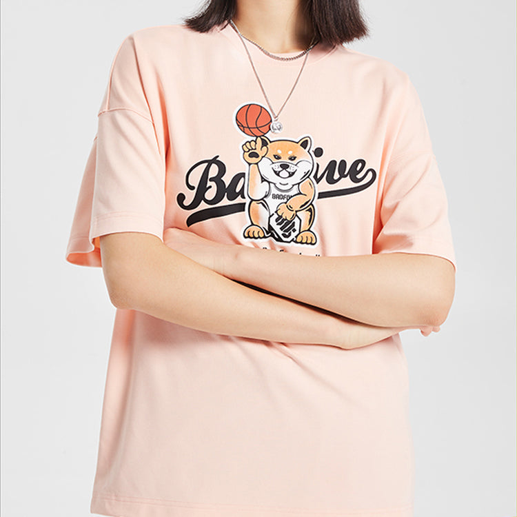 (WMNS) Li-Ning BadFive Basketball Series Round Neck Loose Short Sleeve 'Orange Pink' AHSQ282-2