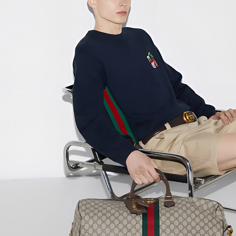 Gucci Cotton Wool Sweater With Patch 'Dark Blue' 781331-XKDZQ-4669
