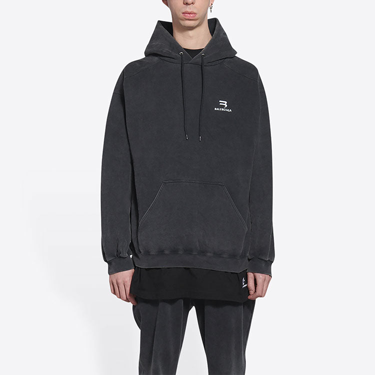 Balenciaga Sporty B Hoodie Medium Fit 'Black' 600583TLVA11070