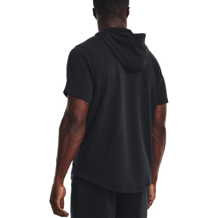 Under Armour Project Rock Terry Short Sleeve Hoodie 'Black' 1378019-001