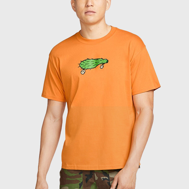 Men's Nike SB Cactus Printing Skateboard Round Neck Short Sleeve Yellow T-Shirt DN7294-738