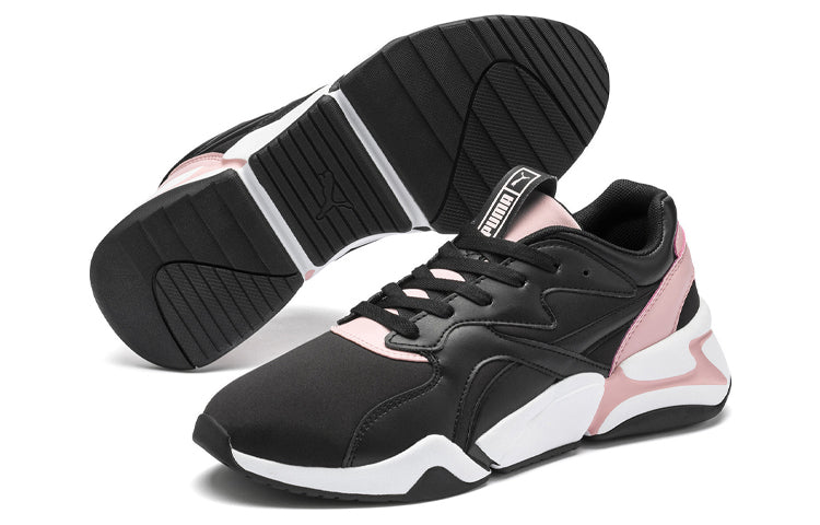 (WMNS) PUMA Nova Low Top Running Shoes Black/Pink 370815-04