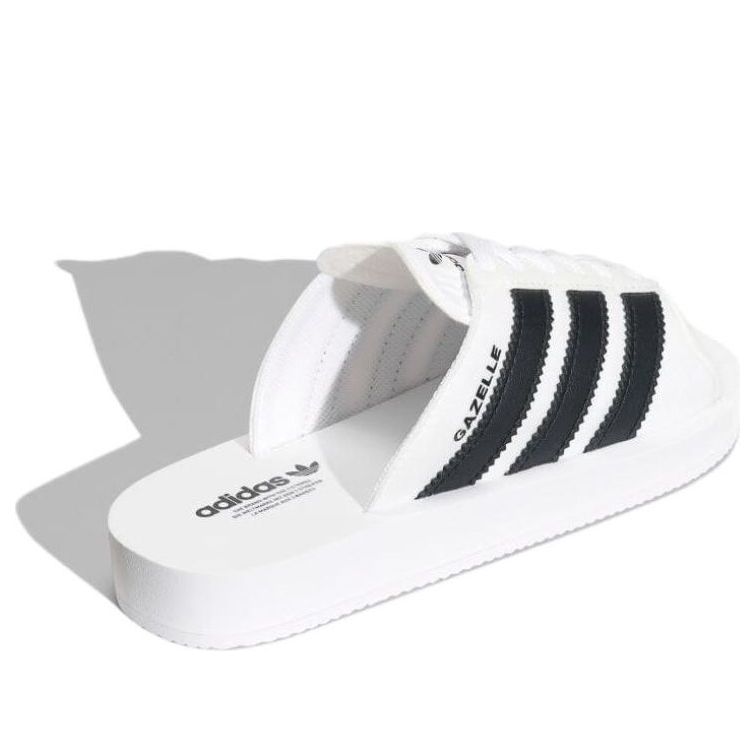 (WMNS) adidas Gazelle Beach Slides Asia Sizing 'White Black' JQ7420