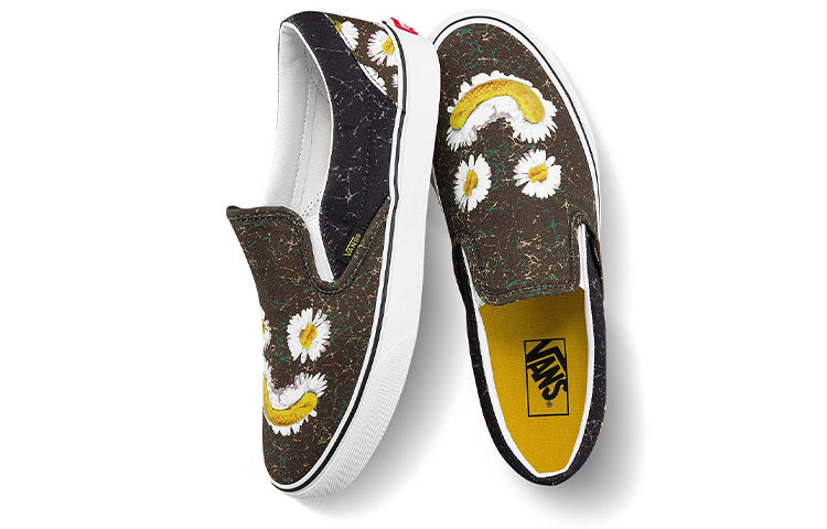 Vans Slip-On Low-Top Canvas Shoes Black/Green VN0A33TB9FV