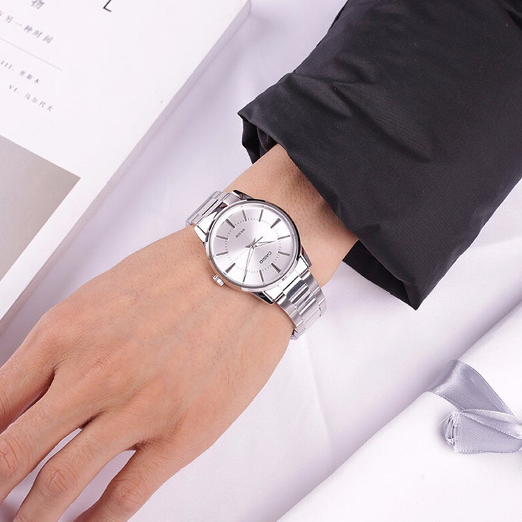 CASIO Waterproof Stainless Steel Strap Unisex Mens Silver Analog MTP-1303D-7AV