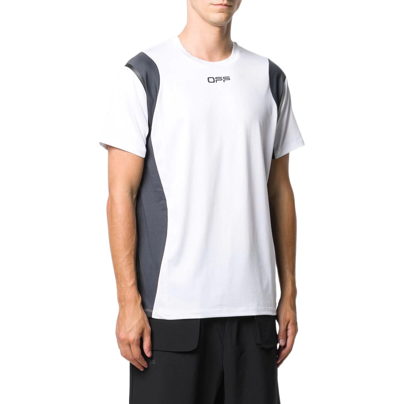 Men's Off-White Logo Printing Sports Short Sleeve Version White T-Shirt OMVA011I20JER0020106