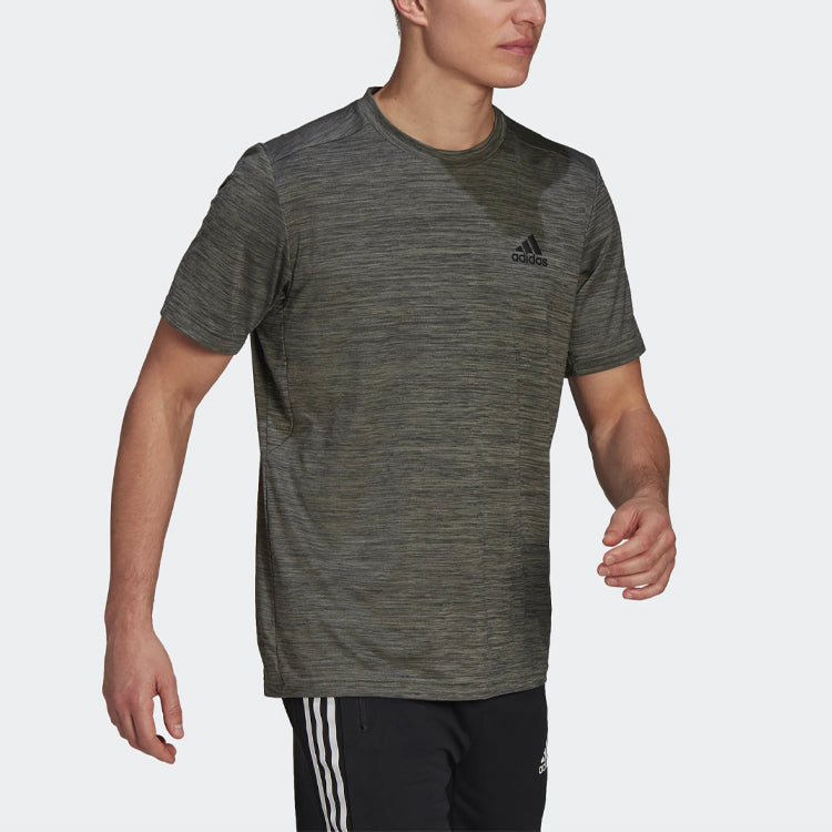 adidas M Ht El Tee Training Sports Round Neck Short Sleeve Green GM2137