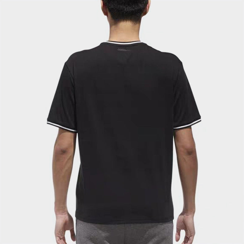 adidas neo M Cs 3s T-shrt Casual Sports Round Neck Short Sleeve Black CV6874