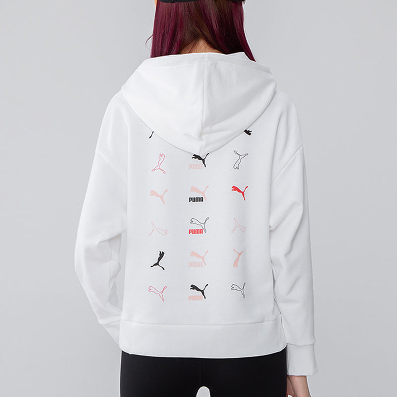 (WMNS) PUMA Classics Logo Graphics Hoodie 'White' 533155-02
