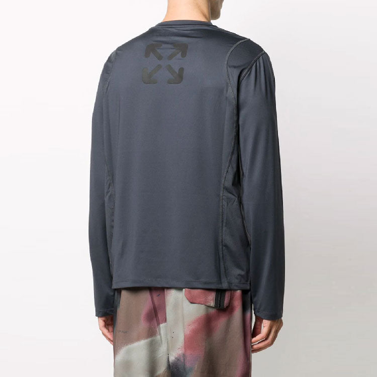 Off-White Logo Round Neck Pullover Long Sleeves Version Gray OMVB007I20JER0020610
