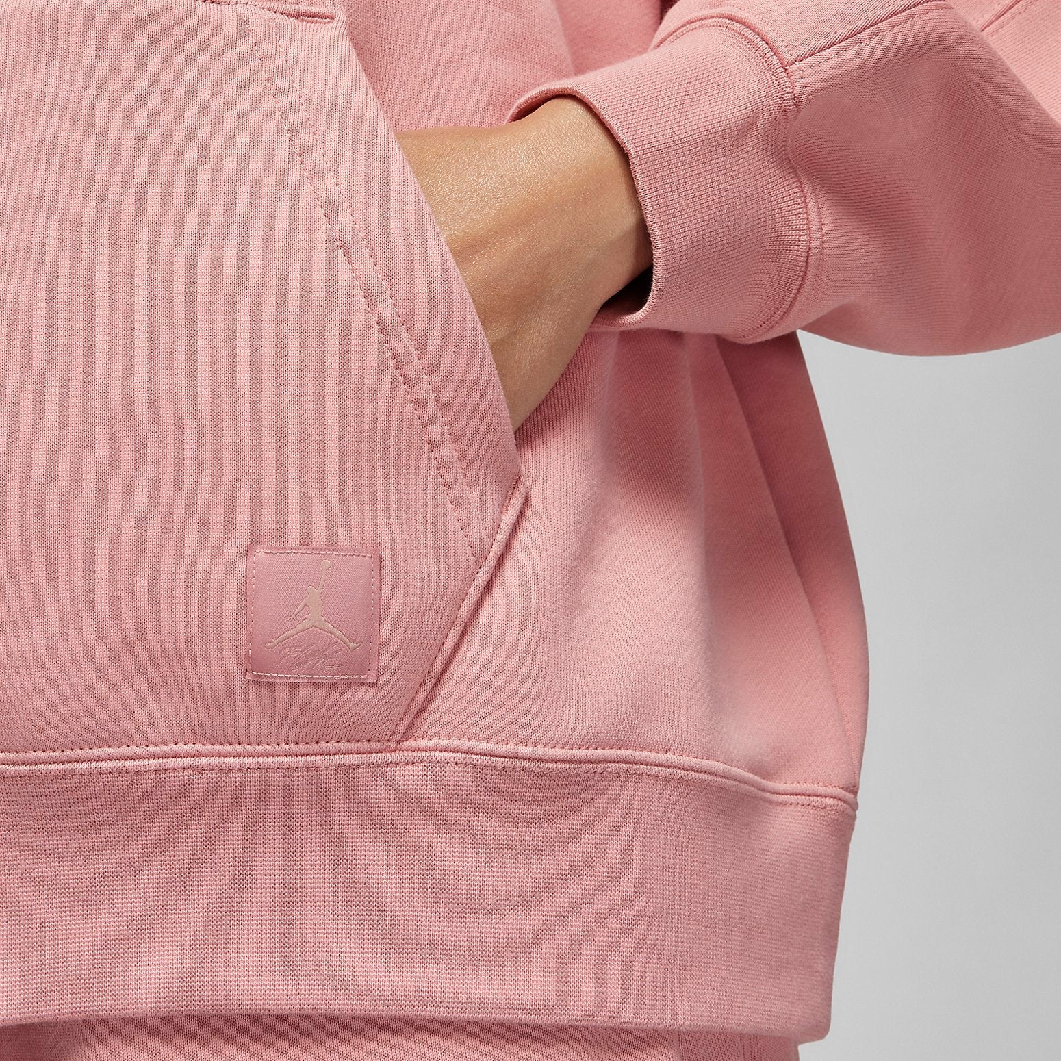 (WMNS) Air Jordan Brand Fleece Quarter Zip 'Pink' FD7221-618