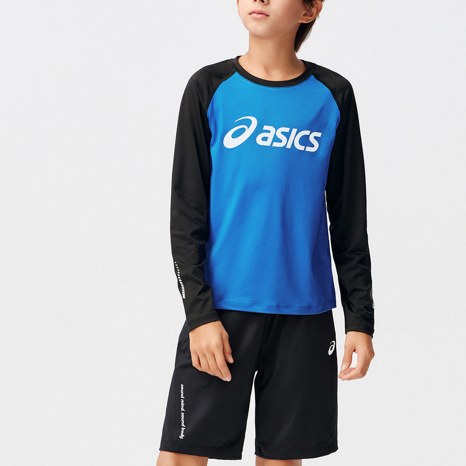 (GS) ASICS Logo Long Sleeve T-shirt 'Blue' 333241003001-8851