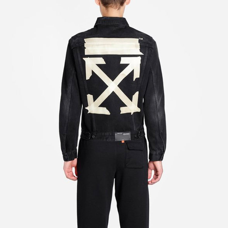 Off-White Bronzing Rubber Strap Arrow Classic Denim Logo Jacket OMYE005R20E540021048