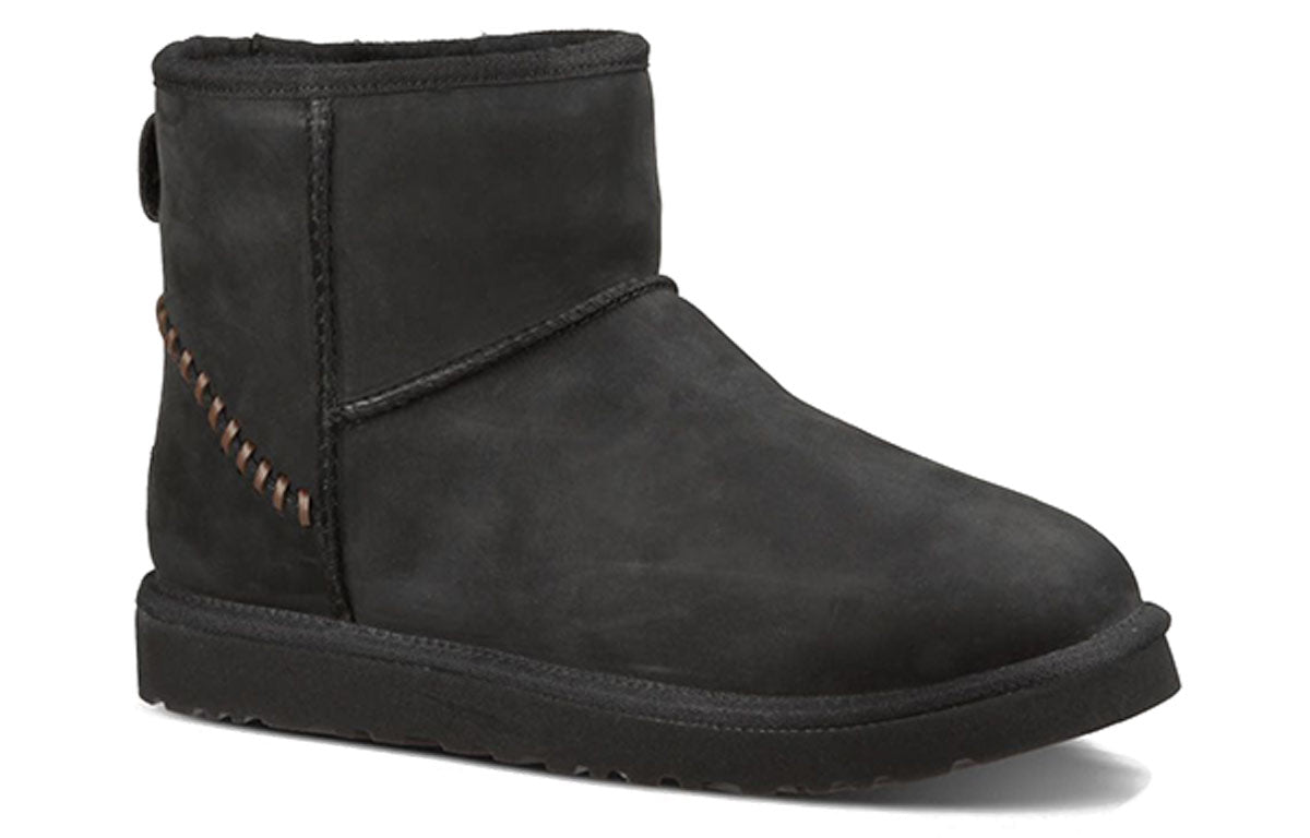 UGG Classic Mini Deco Snow Boots 'Black Grey' 1003945-BLK