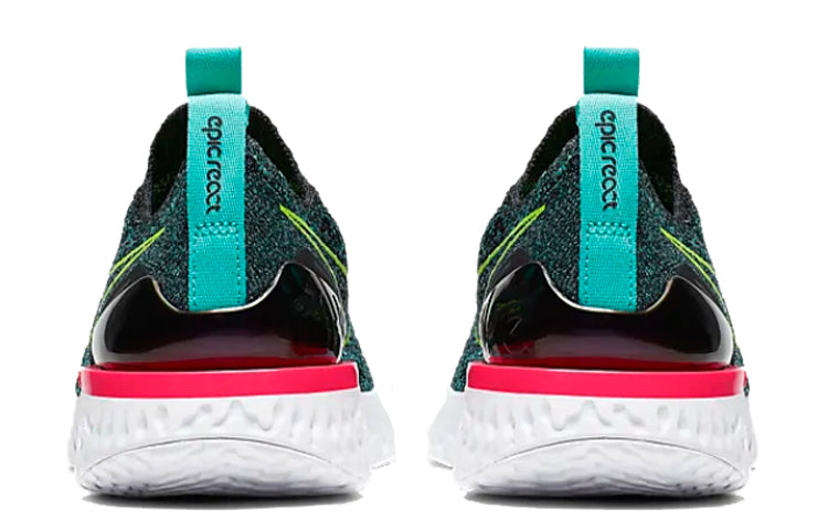 (GS) Nike Epic Phantom React Flyknit 'Black Hyper Jade' BV1370-073