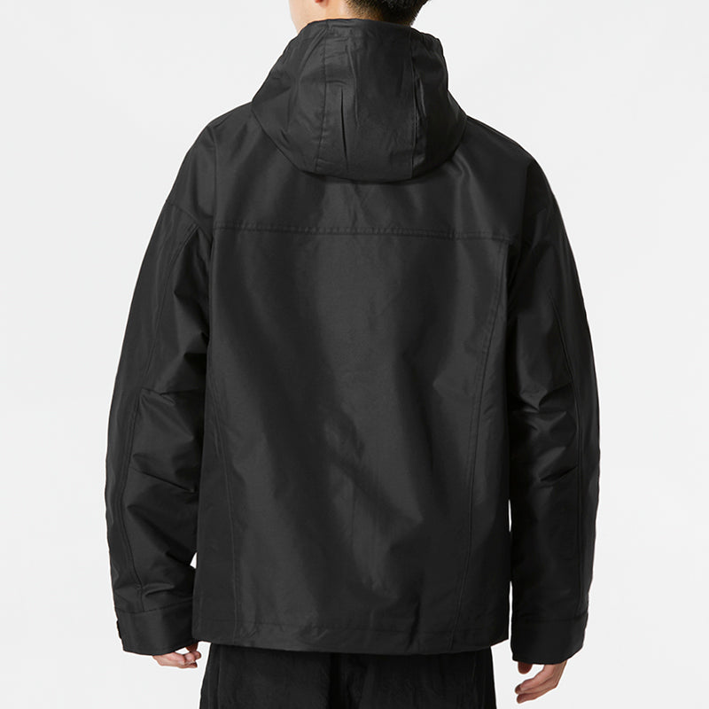 Men's adidas U Util Wb3 Athleisure Casual Sports Stripe Hooded Jacket Black HM3819