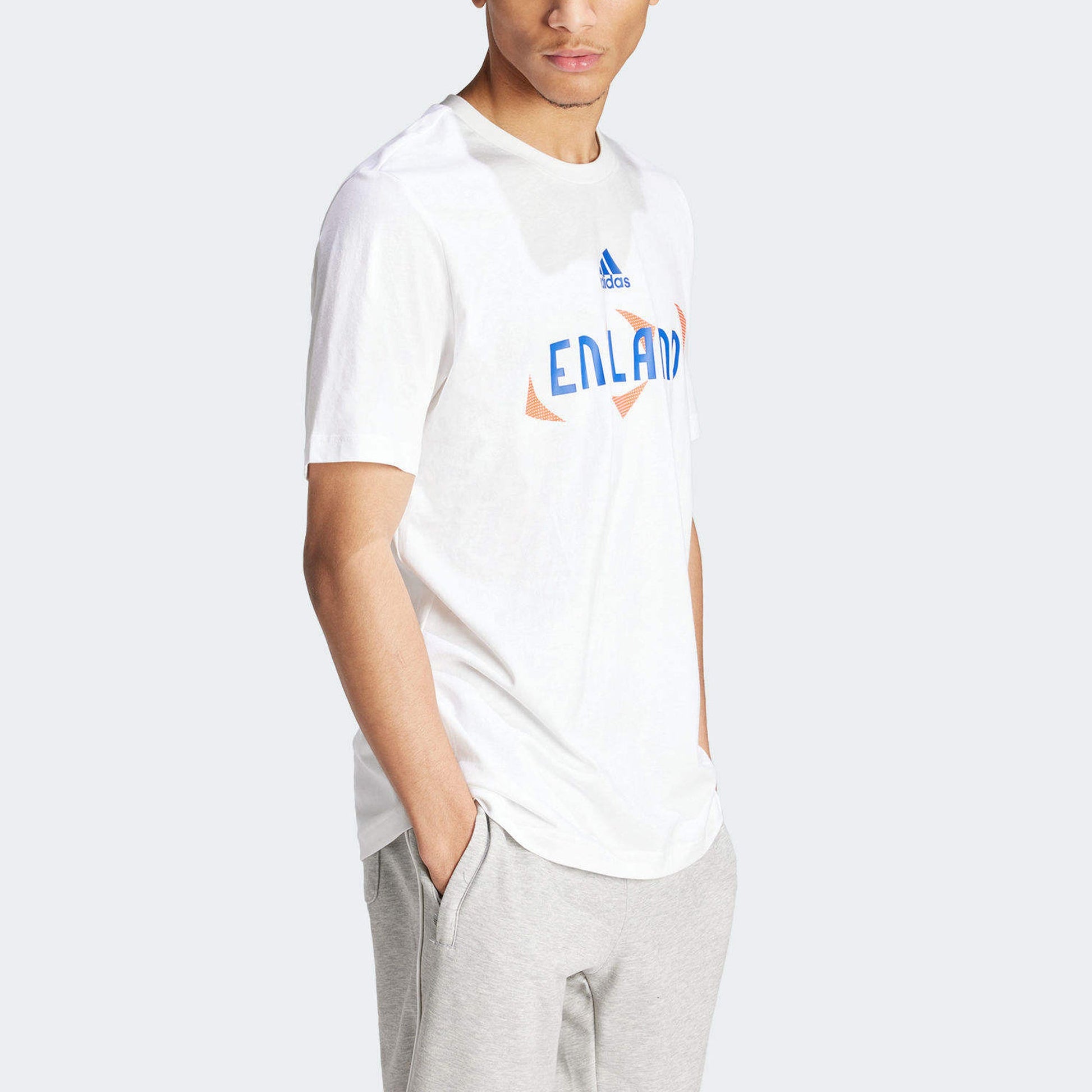 adidas UEFA EURO24 England T-Shirt Asia Sizing 'White Blue' IT9320
