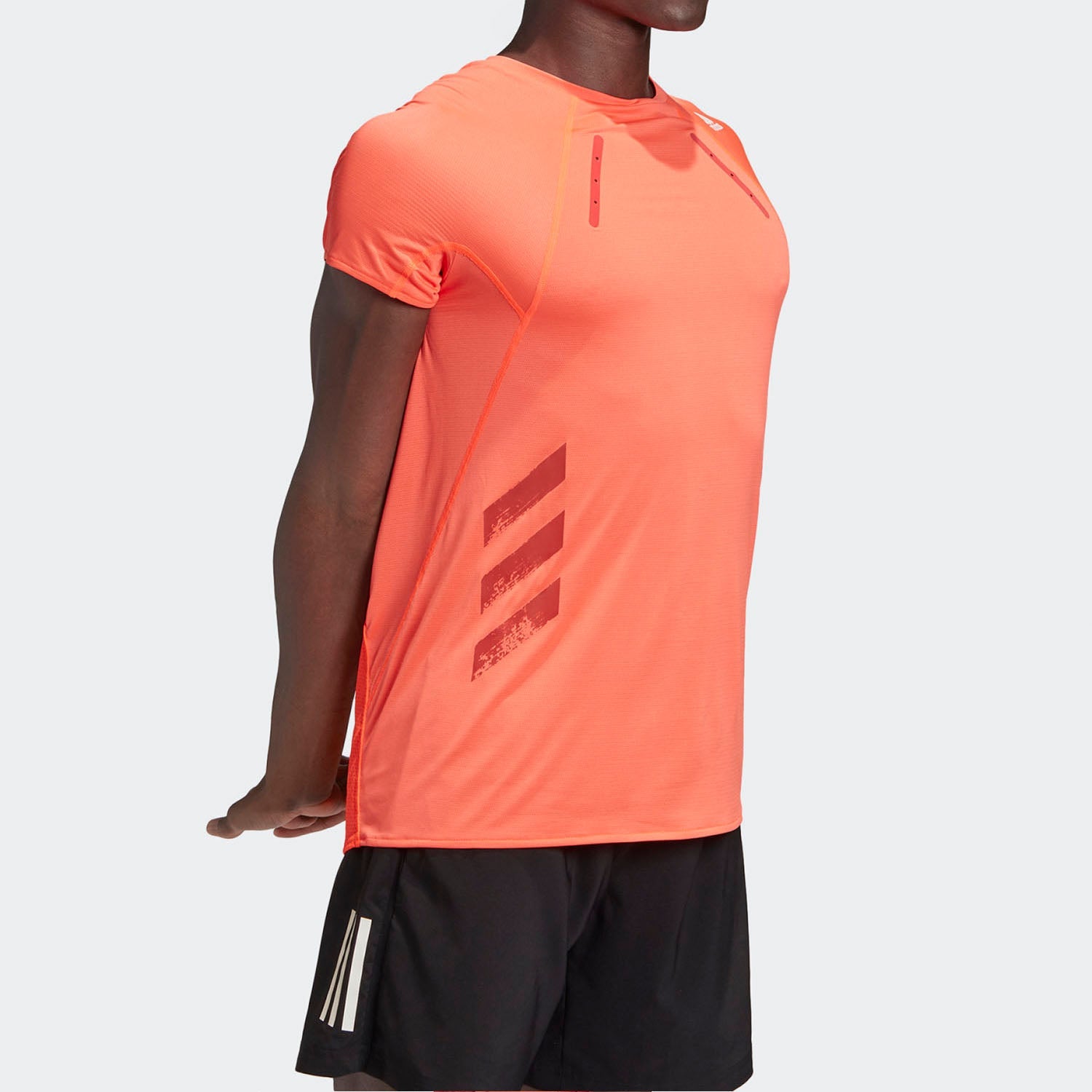 adidas Round Neck Logo Printing Sports Short Sleeve Orange Red FK0738