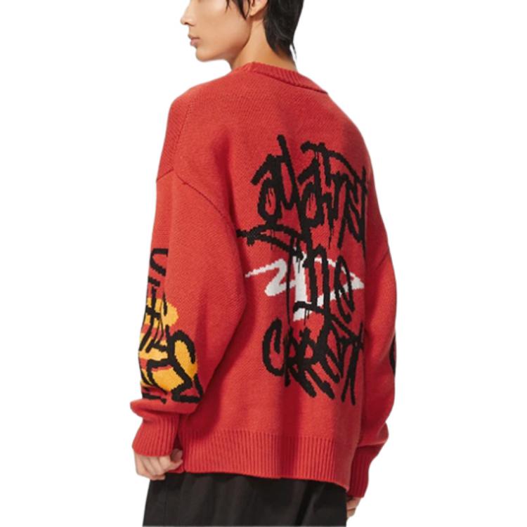 Li-Ning CF Mars Graphic Crew Neck Sweater 'Red' AMBS187-4