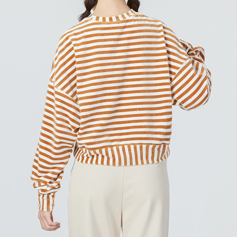 (WMNS) PUMA Striped Knitted Sweater 'Beige' 537632-74