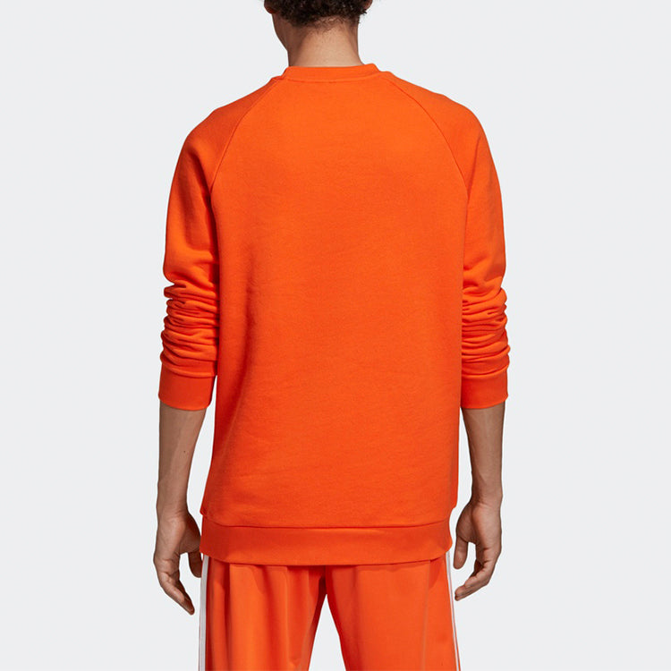 adidas originals Chest Logo Athleisure Casual Sports Round Neck Orange Yellow ED5947