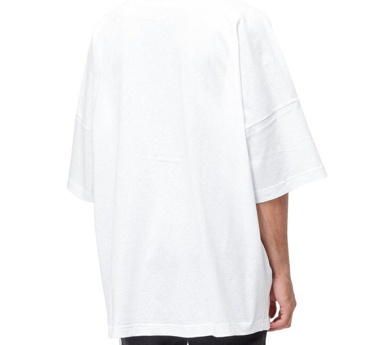 Men's PALM ANGELS Printing Short Sleeve Large Loose White PMAA033F194130280188