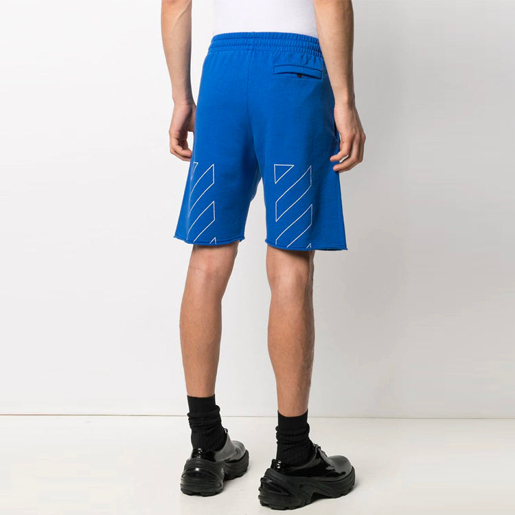 Off-White Logo Printing Sports Shorts Slim Fit Version Blue OMCI006S21FLE0024501