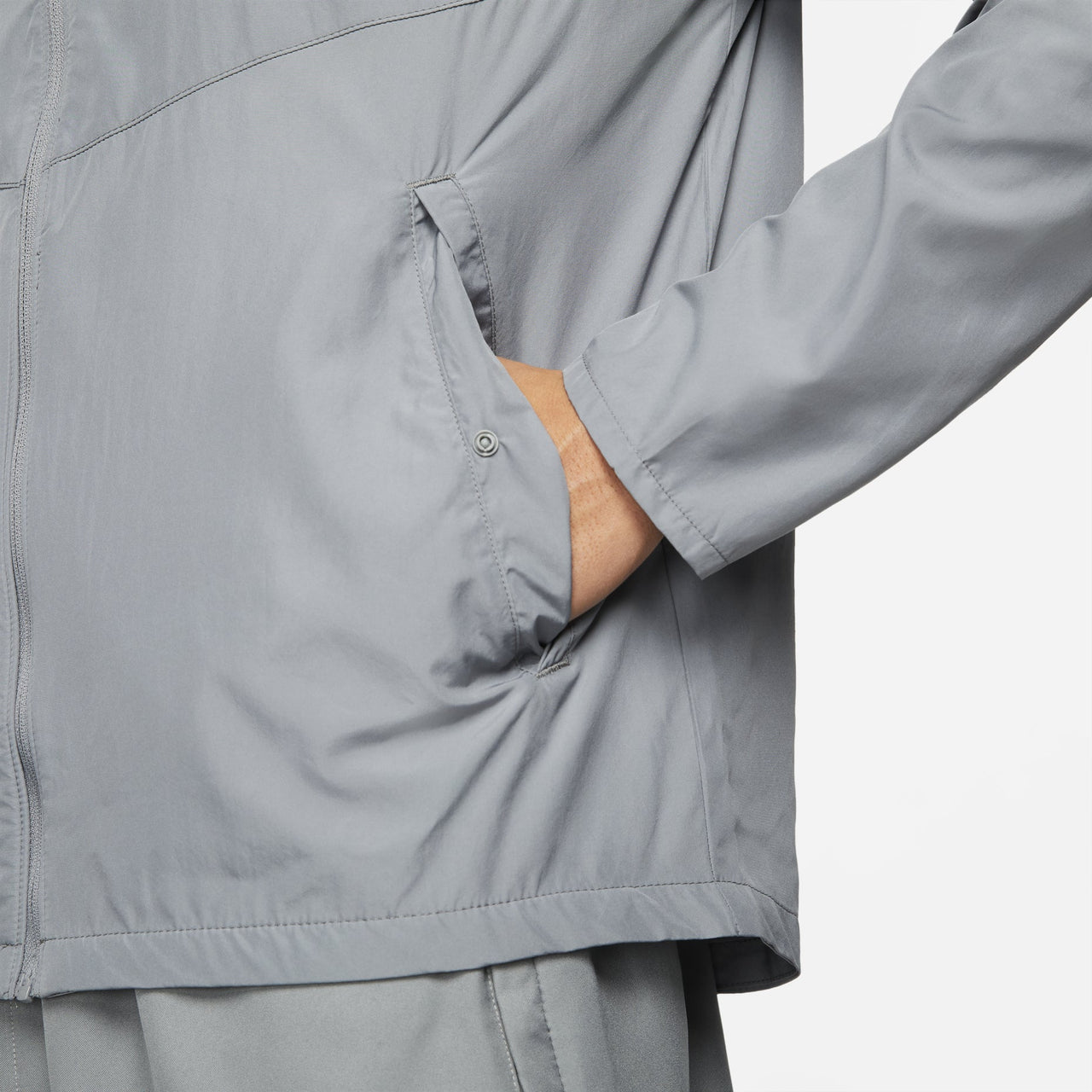 Men's Nike As Nk Rpl Miler Jkt Reflective Logo Printing Woven Sports Hooded Jacket Gray DD4747-084