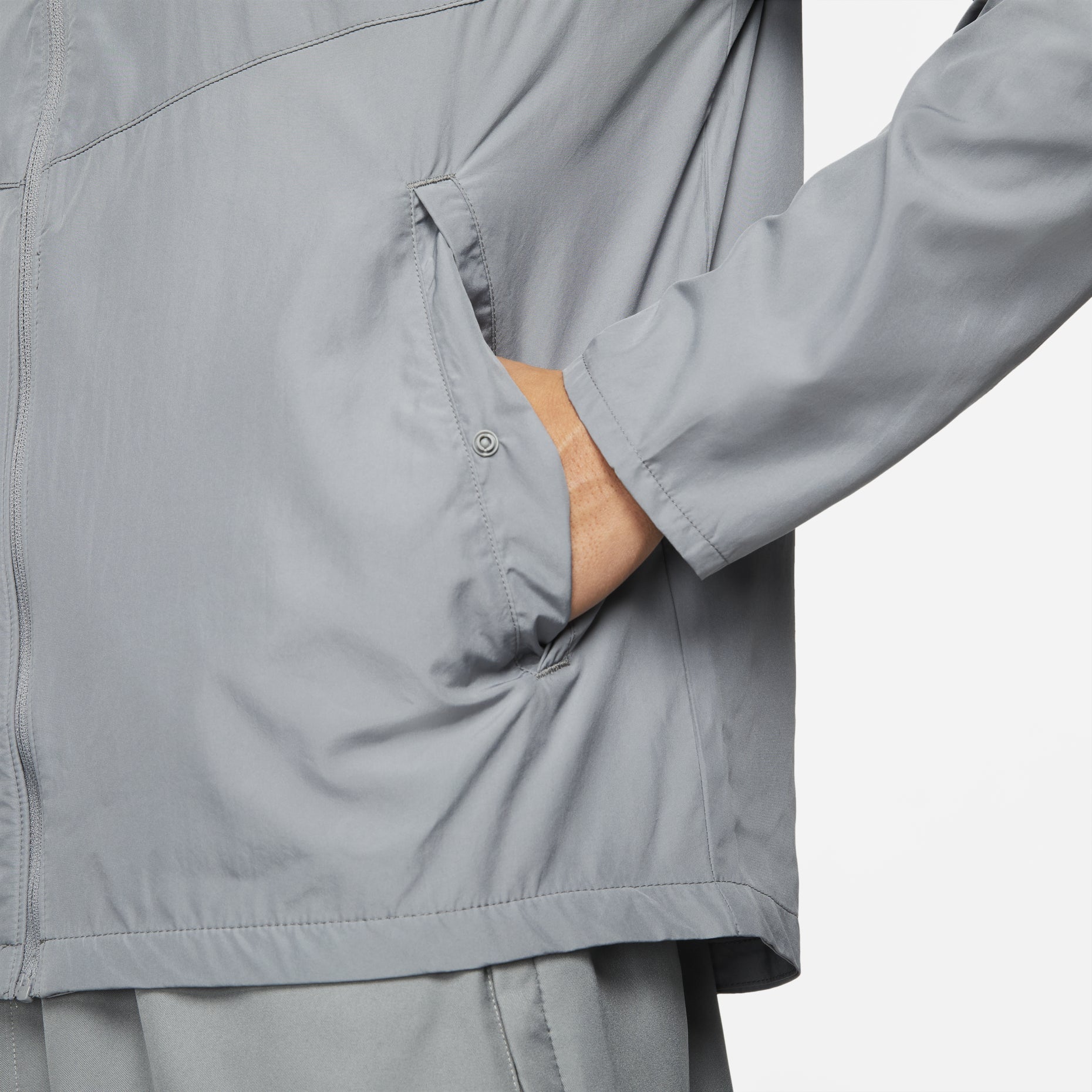 Men's Nike As Nk Rpl Miler Jkt Reflective Logo Printing Woven Sports Hooded Jacket Gray DD4747-084