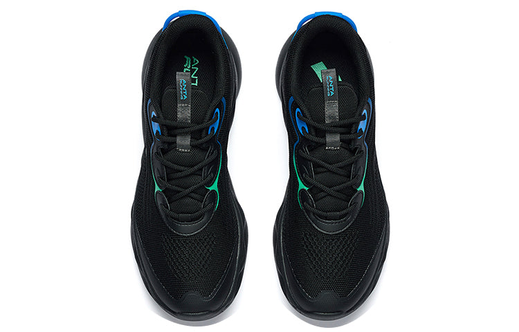ANTA Running Series Sneakers 'Black with Blue Green Deco' 912225535-4