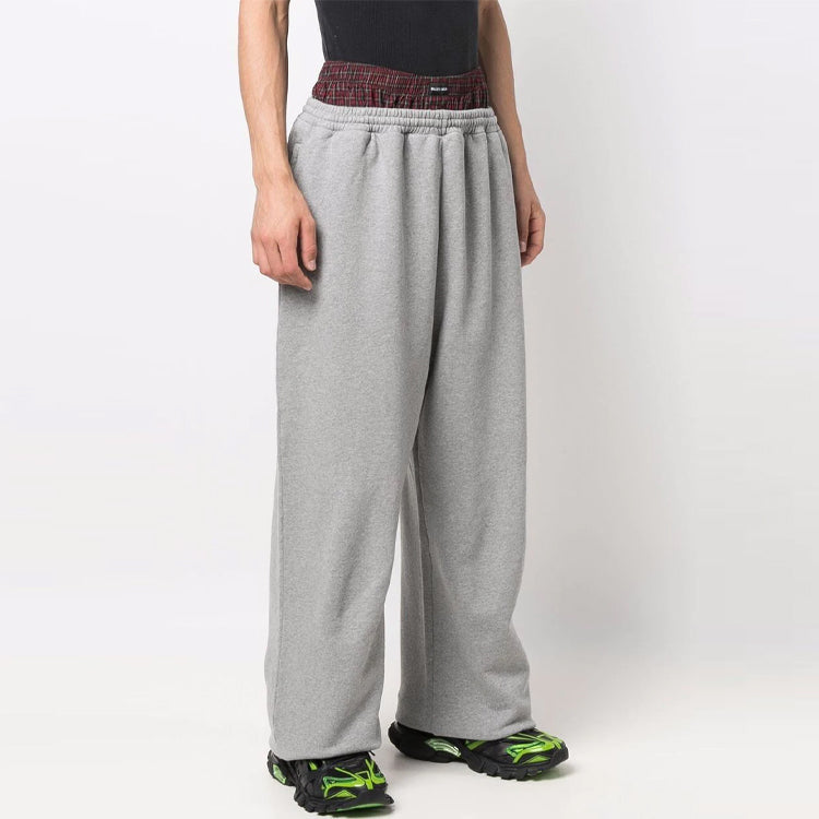 Balenciaga Trompe L'oeil Double Waistband Sweatpants 'Red Grey' 662627TKM366100