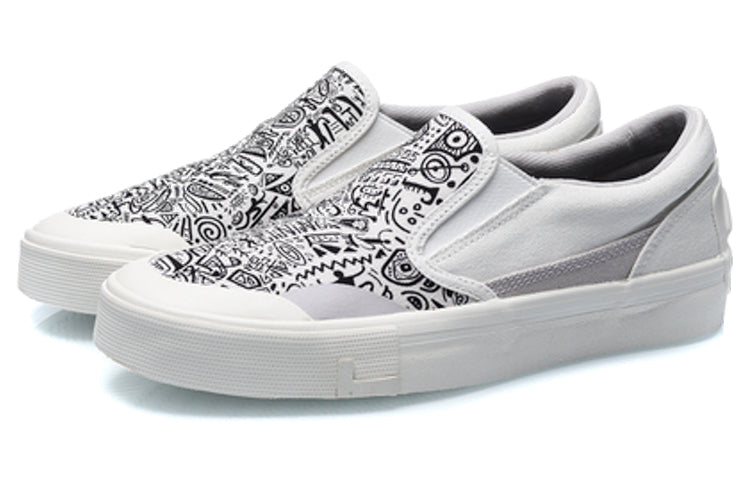 (WMNS) Li-Ning SLIP-ON 'White Grey' AECR014-1