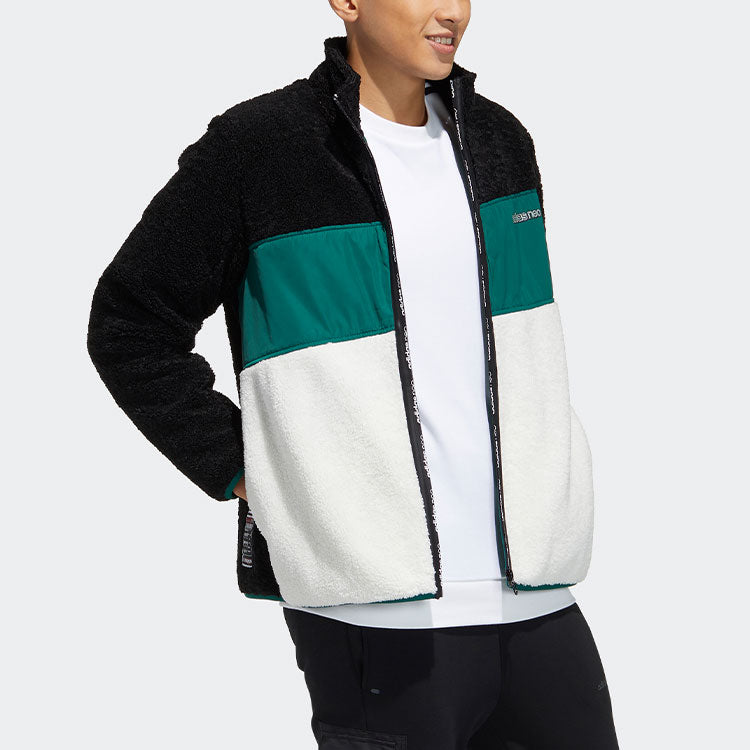 Men's adidas neo BRLV JKT Sports Zipper Jacket Black Jade White GU0840