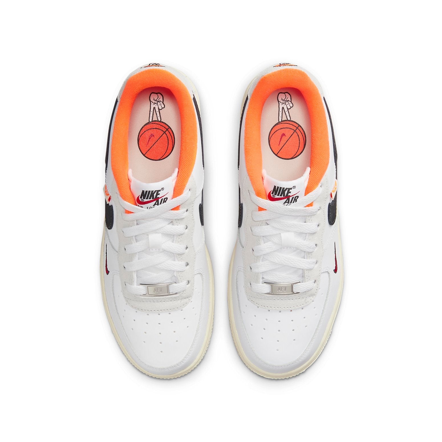 (GS) Nike Air Force 1 Low LV8 'Hoops Pack - White Total Orange' DX3361-100