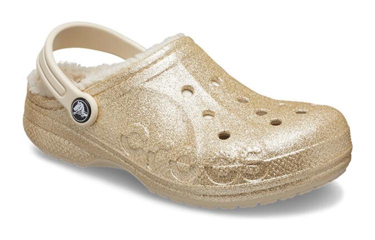 (GS) Crocs Baya Lined Glitter Clogs 'Gold' 207656-11S