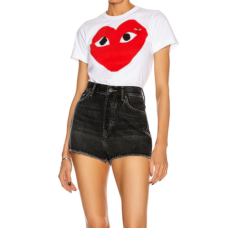 (WMNS) COMME des GARCONS PLAY Heart Emblem T-Shirt 'White' AZ-T025-051-1