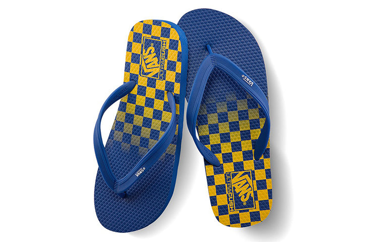 Vans Casual Fashion Unisex Blue Yellow Grid Slippers 'Blue Yellow' VN0A3MTLFBV