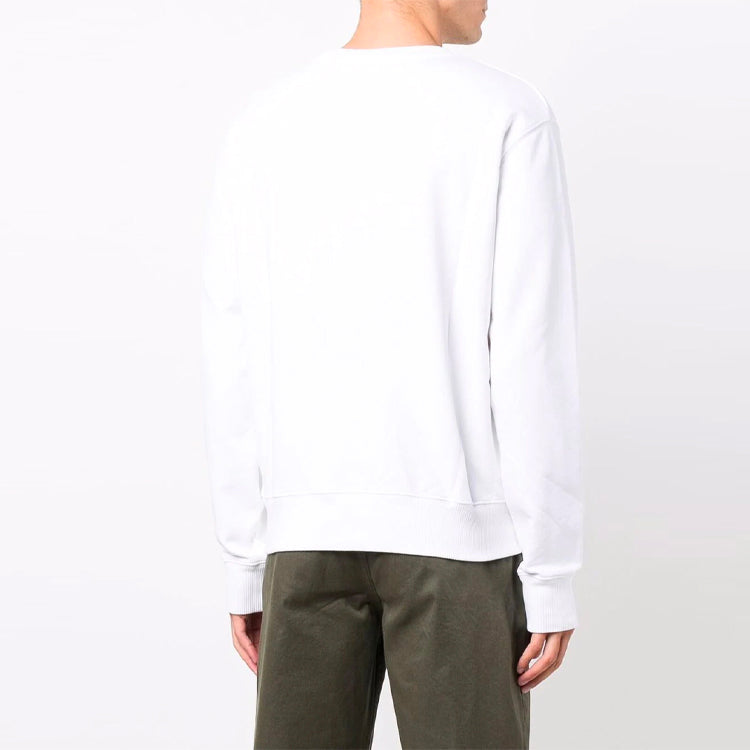 Off-White FW21 Logo Pattern Round Neck Long Sleeves Ordinary Version White OMBA025F21FLE0010110