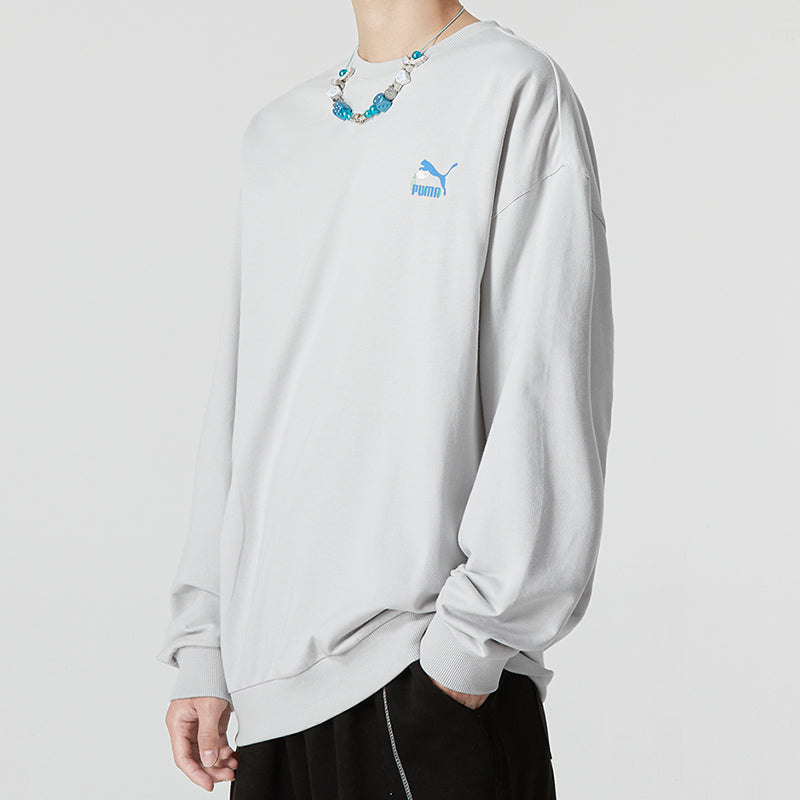 PUMA Logo Crew Neck Sweatshirt 'Grey' 538780-09
